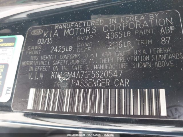 Photo 8 VIN: KNAGM4A71F5620547 - KIA OPTIMA 