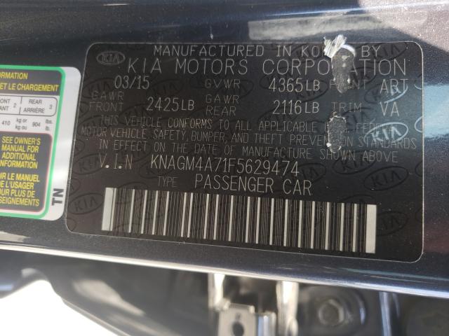 Photo 9 VIN: KNAGM4A71F5629474 - KIA OPTIMA LX 