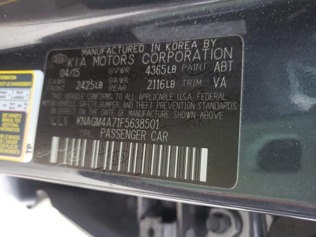 Photo 9 VIN: KNAGM4A71F5638501 - KIA OPTIMA LX 