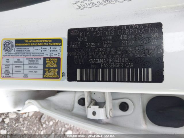 Photo 8 VIN: KNAGM4A71F5641415 - KIA OPTIMA 