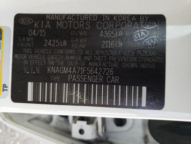 Photo 9 VIN: KNAGM4A71F5642726 - KIA OPTIMA LX 