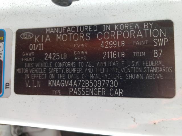 Photo 9 VIN: KNAGM4A72B5097730 - KIA OPTIMA LX 