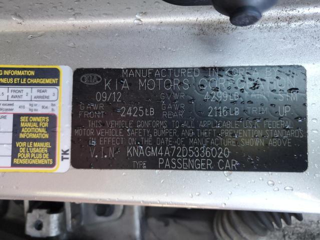 Photo 12 VIN: KNAGM4A72D5336020 - KIA OPTIMA LX 