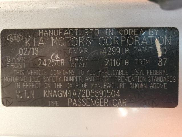 Photo 11 VIN: KNAGM4A72D5391504 - KIA OPTIMA LX 