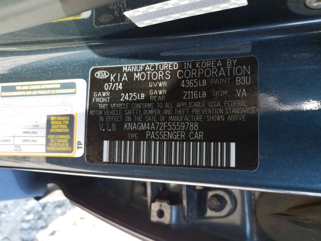 Photo 9 VIN: KNAGM4A72F5559788 - KIA OPTIMA LX 