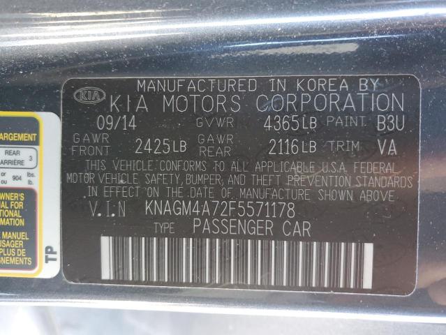 Photo 11 VIN: KNAGM4A72F5571178 - KIA OPTIMA LX 