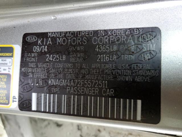 Photo 9 VIN: KNAGM4A72F5572511 - KIA OPTIMA LX 