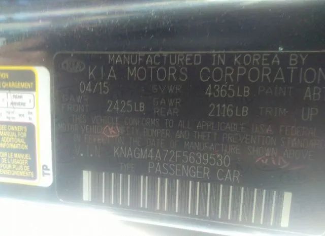 Photo 8 VIN: KNAGM4A72F5639530 - KIA OPTIMA 