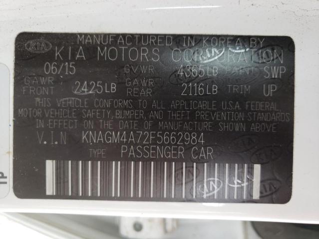 Photo 9 VIN: KNAGM4A72F5662984 - KIA OPTIMA LX 