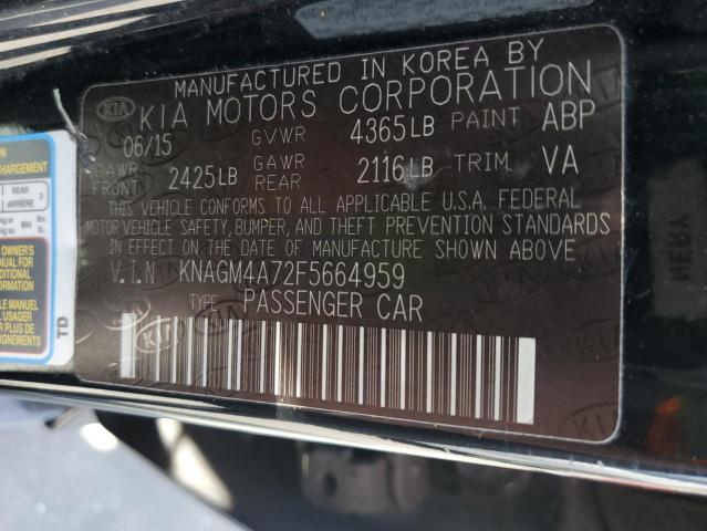 Photo 11 VIN: KNAGM4A72F5664959 - KIA OPTIMA 