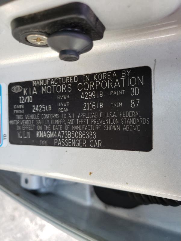 Photo 9 VIN: KNAGM4A73B5086333 - KIA OPTIMA LX 