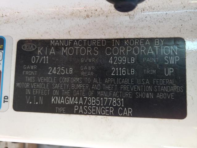 Photo 9 VIN: KNAGM4A73B5177831 - KIA OPTIMA LX 