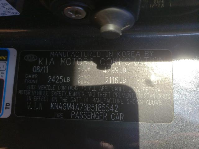 Photo 9 VIN: KNAGM4A73B5185542 - KIA OPTIMA LX 