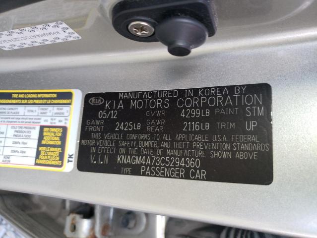 Photo 9 VIN: KNAGM4A73C5294360 - KIA OPTIMA LX 