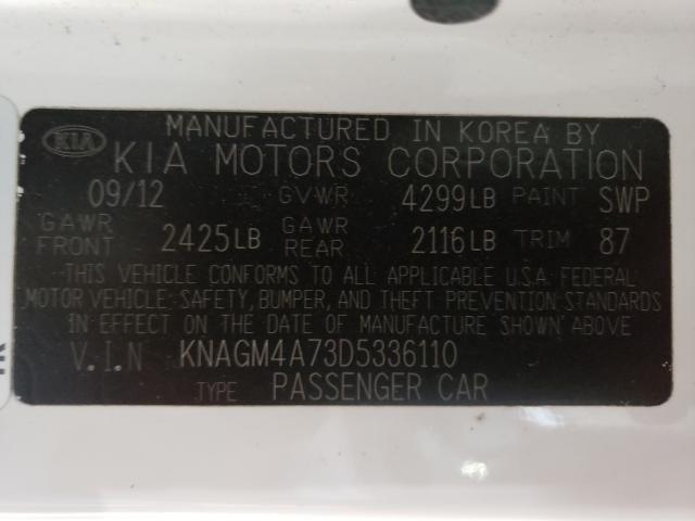 Photo 9 VIN: KNAGM4A73D5336110 - KIA OPTIMA LX 