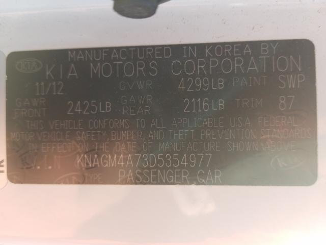 Photo 9 VIN: KNAGM4A73D5354977 - KIA OPTIMA LX 