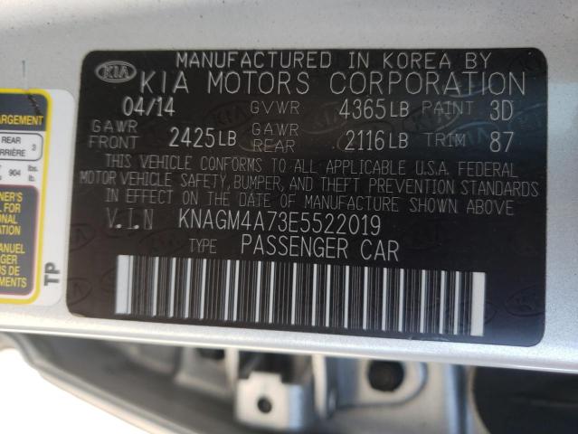 Photo 9 VIN: KNAGM4A73E5522019 - KIA OPTIMA LX 