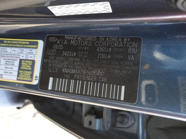 Photo 11 VIN: KNAGM4A73F5605497 - KIA OPTIMA LX 