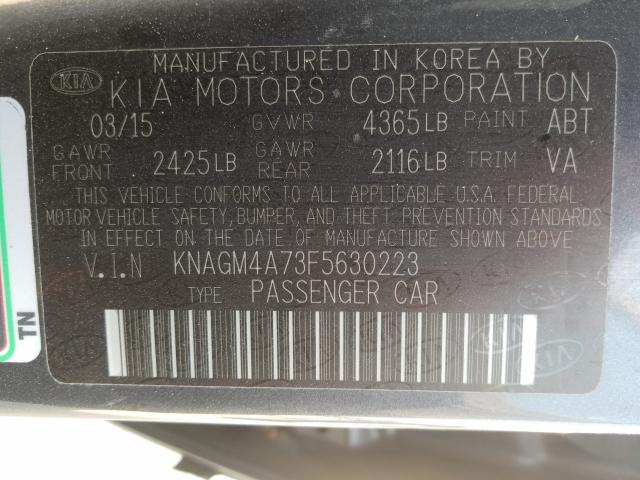 Photo 9 VIN: KNAGM4A73F5630223 - KIA OPTIMA LX 