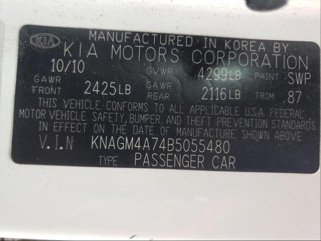 Photo 9 VIN: KNAGM4A74B5055480 - KIA OPTIMA LX 