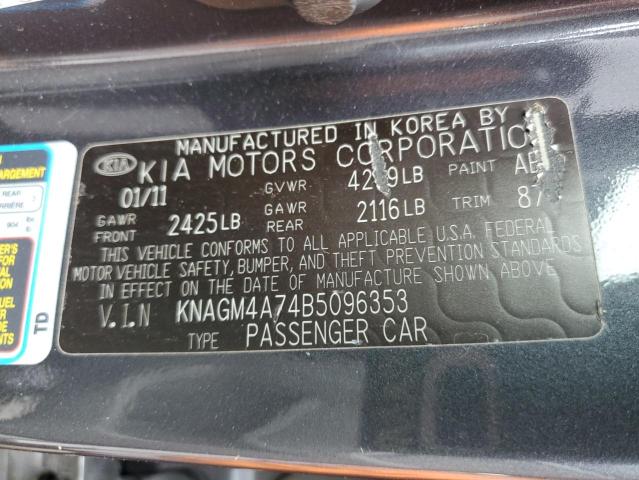 Photo 11 VIN: KNAGM4A74B5096353 - KIA OPTIMA 