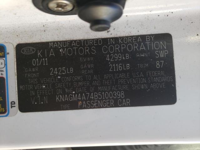 Photo 11 VIN: KNAGM4A74B5100398 - KIA OPTIMA LX 