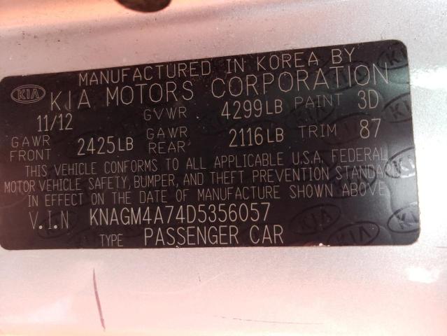 Photo 9 VIN: KNAGM4A74D5356057 - KIA OPTIMA LX 