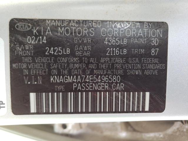 Photo 11 VIN: KNAGM4A74E5496580 - KIA OPTIMA LX 