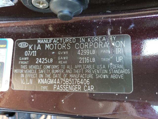 Photo 9 VIN: KNAGM4A75B5176406 - KIA OPTIMA LX 