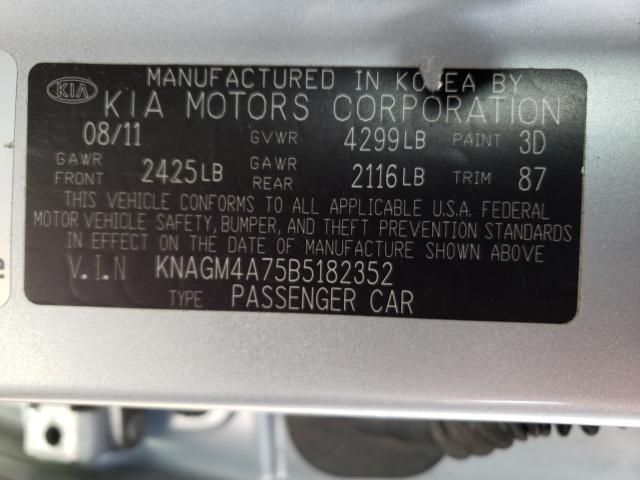 Photo 9 VIN: KNAGM4A75B5182352 - KIA OPTIMA LX 