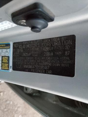 Photo 11 VIN: KNAGM4A75D5381467 - KIA OPTIMA LX 