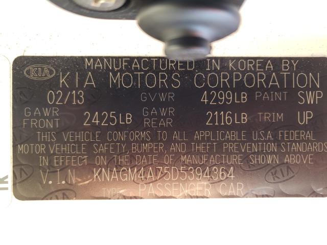 Photo 9 VIN: KNAGM4A75D5394364 - KIA OPTIMA LX 