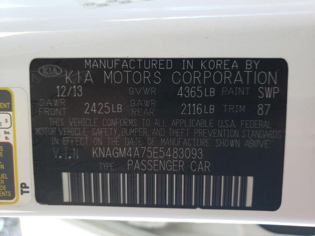 Photo 12 VIN: KNAGM4A75E5483093 - KIA OPTIMA 