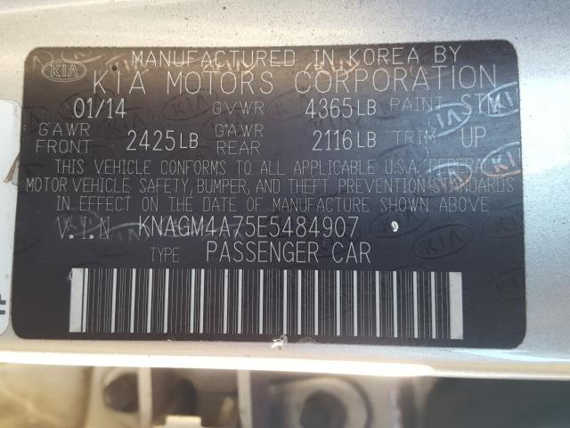 Photo 9 VIN: KNAGM4A75E5484907 - KIA OPTIMA 