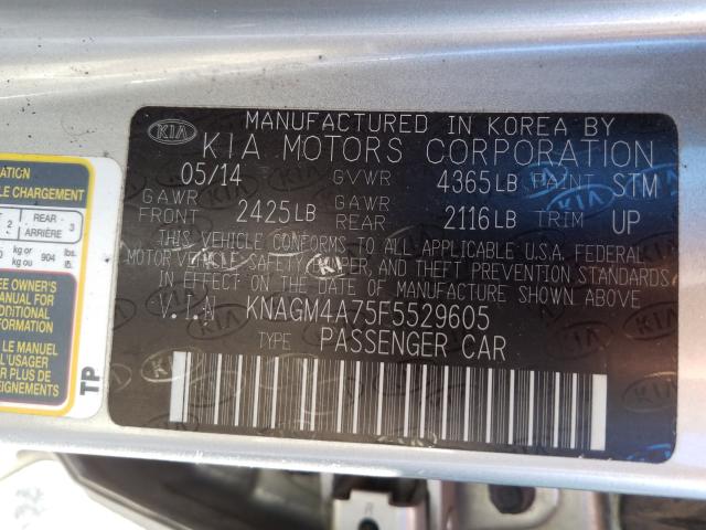 Photo 9 VIN: KNAGM4A75F5529605 - KIA OPTIMA LX 