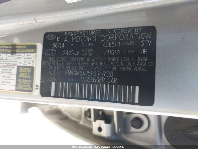 Photo 8 VIN: KNAGM4A75F5546128 - KIA OPTIMA 