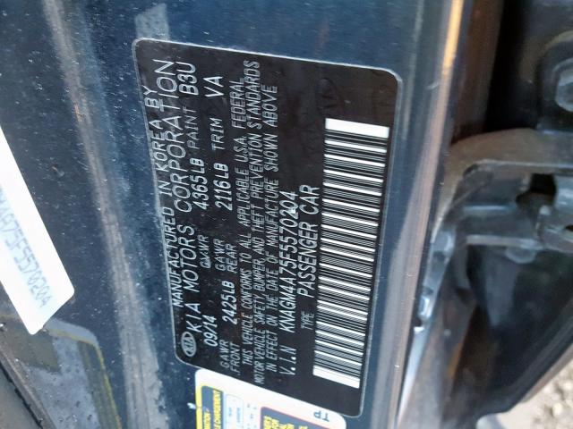 Photo 9 VIN: KNAGM4A75F5570204 - KIA OPTIMA 