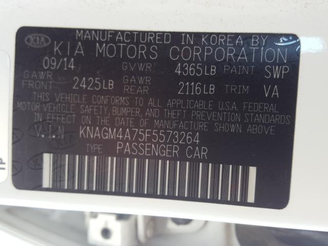 Photo 9 VIN: KNAGM4A75F5573264 - KIA OPTIMA LX 