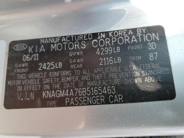 Photo 11 VIN: KNAGM4A76B5165463 - KIA OPTIMA LX 