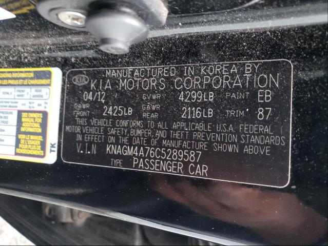 Photo 9 VIN: KNAGM4A76C5289587 - KIA OPTIMA LX 