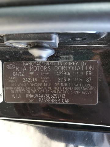 Photo 9 VIN: KNAGM4A76C5291713 - KIA OPTIMA LX 