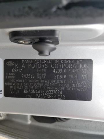 Photo 9 VIN: KNAGM4A76D5337624 - KIA OPTIMA LX 