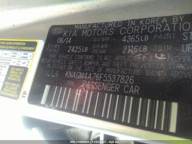 Photo 8 VIN: KNAGM4A76F5537826 - KIA OPTIMA 