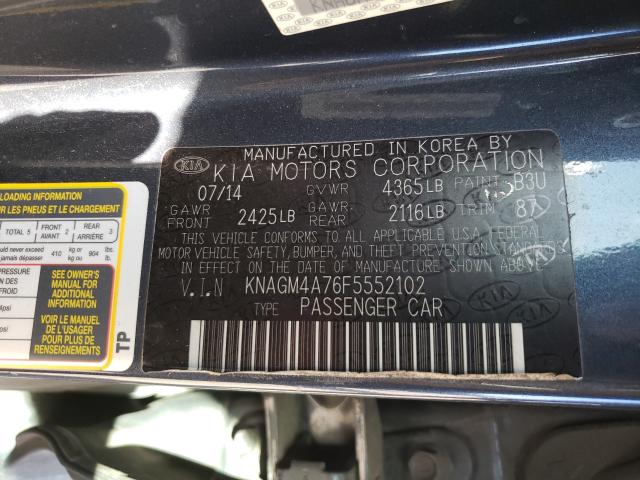 Photo 9 VIN: KNAGM4A76F5552102 - KIA OPTIMA LX 