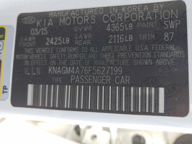 Photo 11 VIN: KNAGM4A76F5627199 - KIA OPTIMA LX 