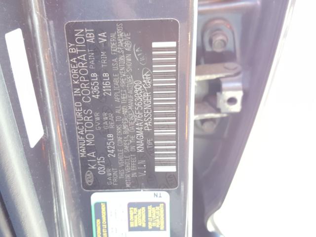 Photo 9 VIN: KNAGM4A76F5630300 - KIA OPTIMA LX 