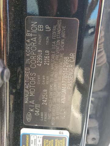 Photo 11 VIN: KNAGM4A77B5142998 - KIA OPTIMA LX 