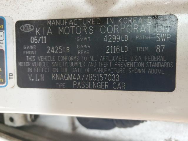 Photo 11 VIN: KNAGM4A77B5157033 - KIA OPTIMA 