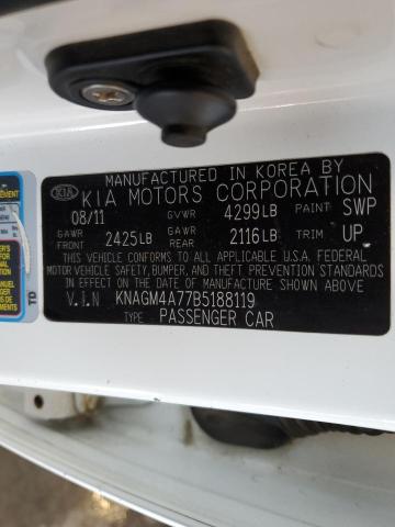 Photo 11 VIN: KNAGM4A77B5188119 - KIA OPTIMA 