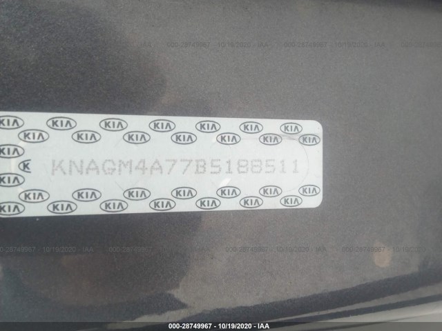 Photo 8 VIN: KNAGM4A77B5188511 - KIA OPTIMA 